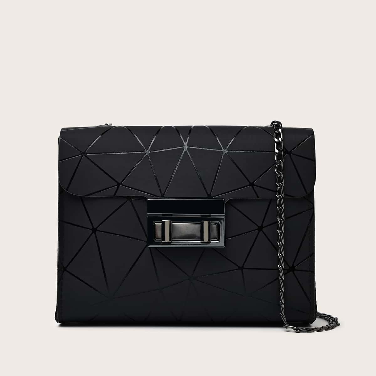 

Geo Chain Crossbody Bag, Black