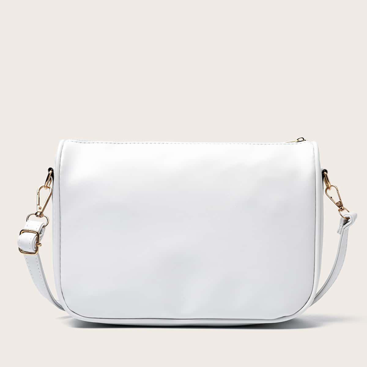

Minimalist Zip Crossbody Bag, White