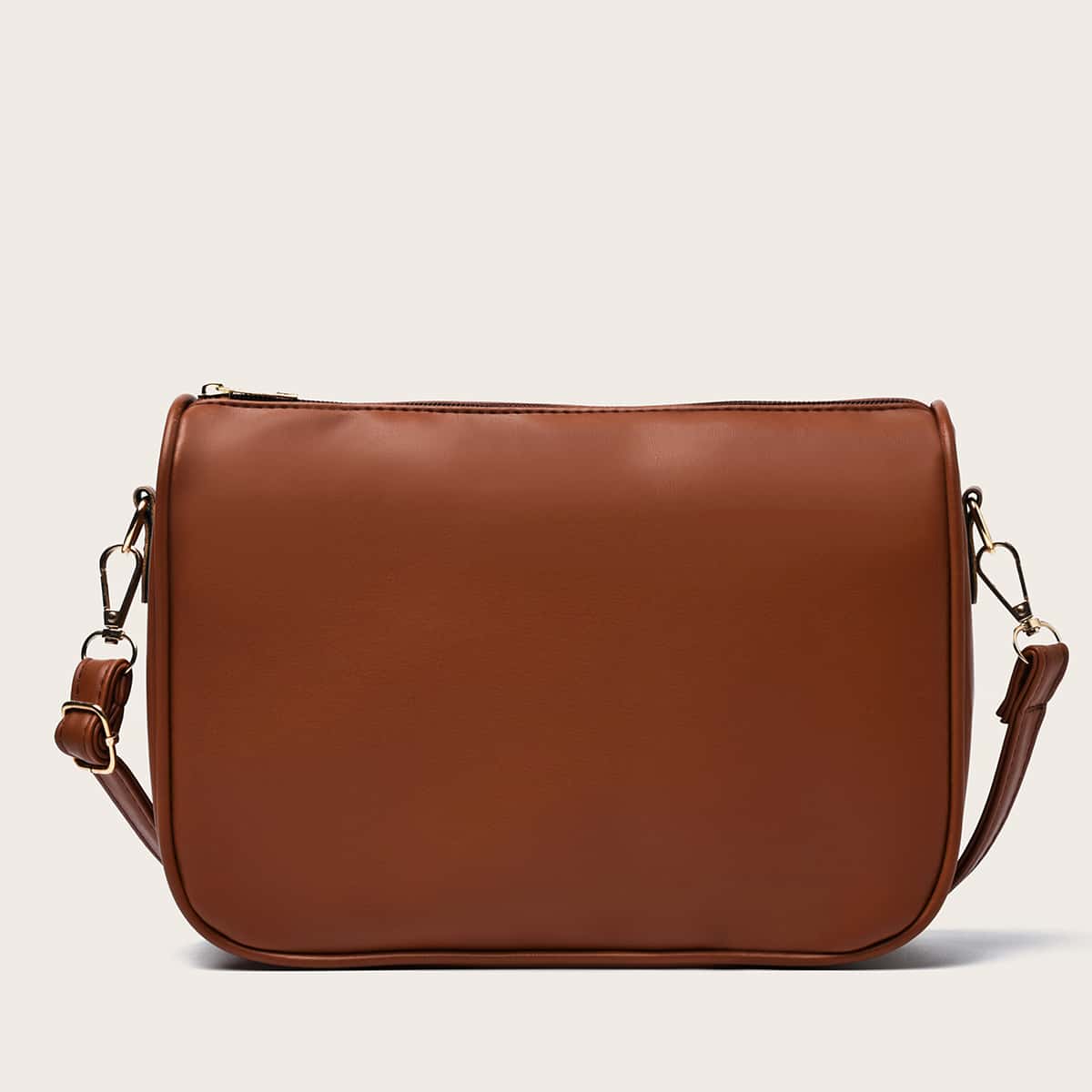 

Minimalist Zip Crossbody Bag, Rust brown