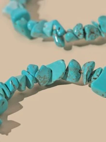 Hoa tai vòng trang trí màu ngọc lam - Màu xanh lam - Xem 3