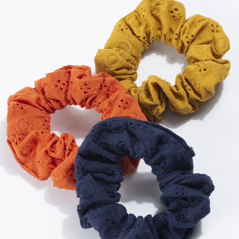 

3pcs Simple Crochet Scrunchie, Multicolor