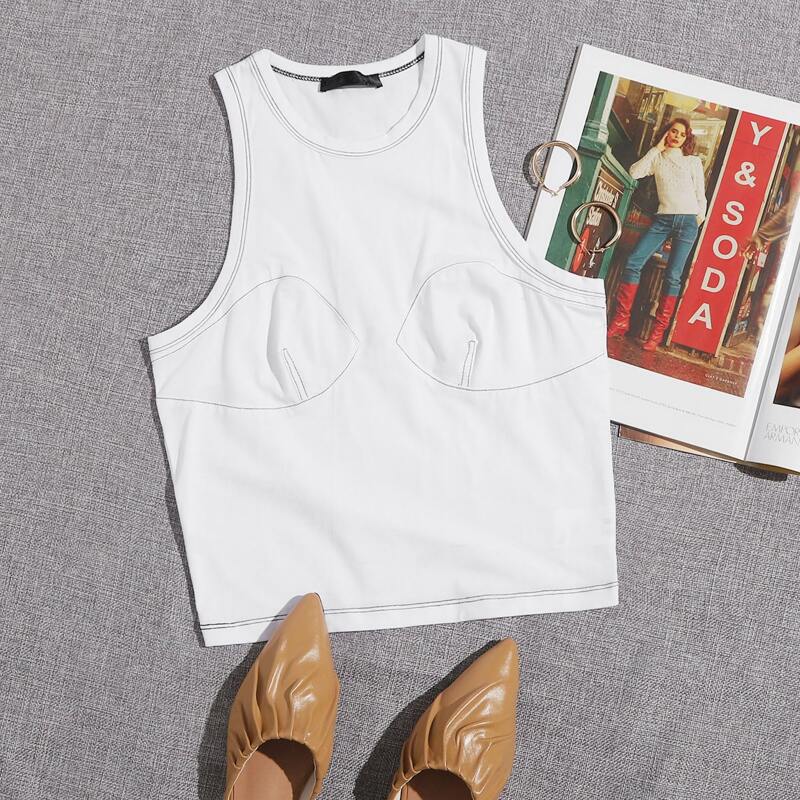 

Whip Stitch Tank Top, White