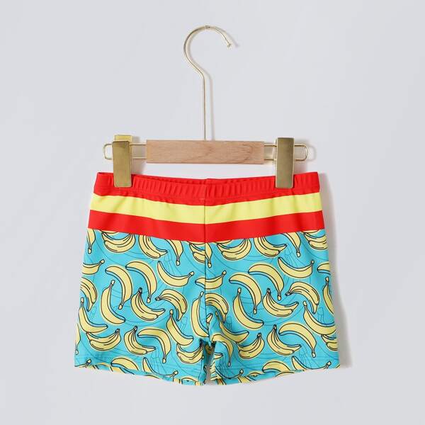 

Boys Banana Print Swim Shorts, Multicolor