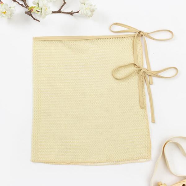 

Tie Side Sheer Mesh Cover Up, Khaki