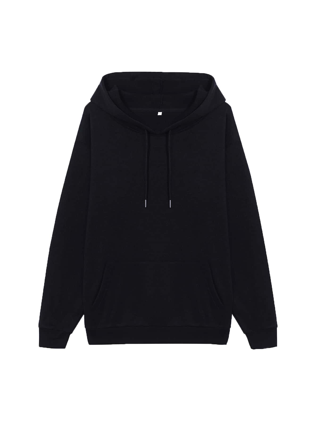 Solid Kangaroo Pocket Drawstring Hoodie thumbnail