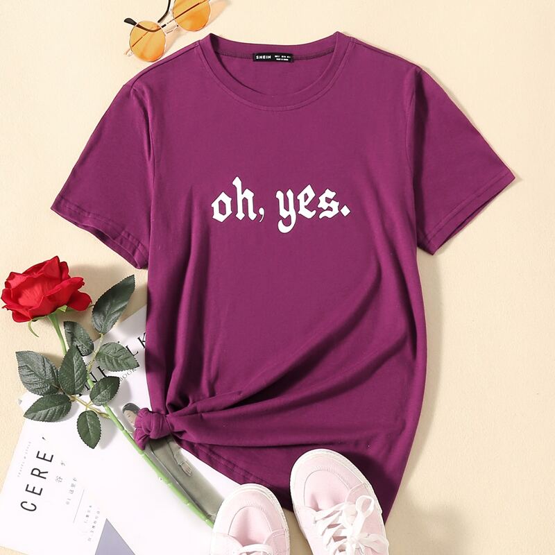 

Letter Graphic Tee, Purple