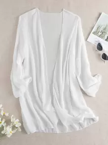 Swim Basics 夏日海滩透明雪纺开襟和服