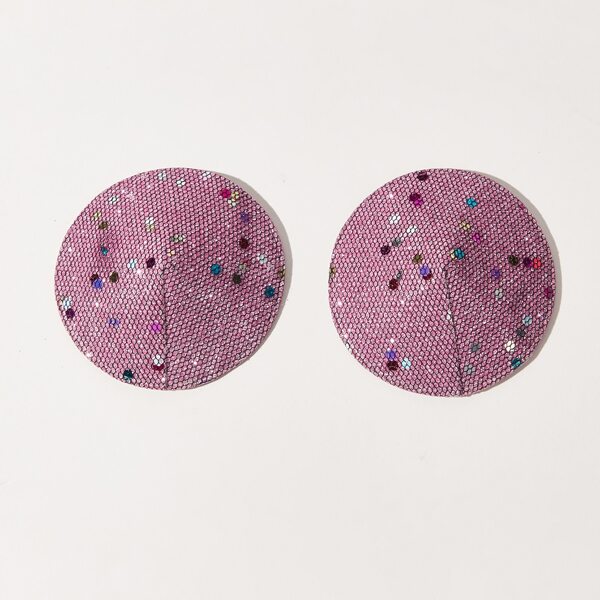 1pair Glitter Nipple Cover, Pink