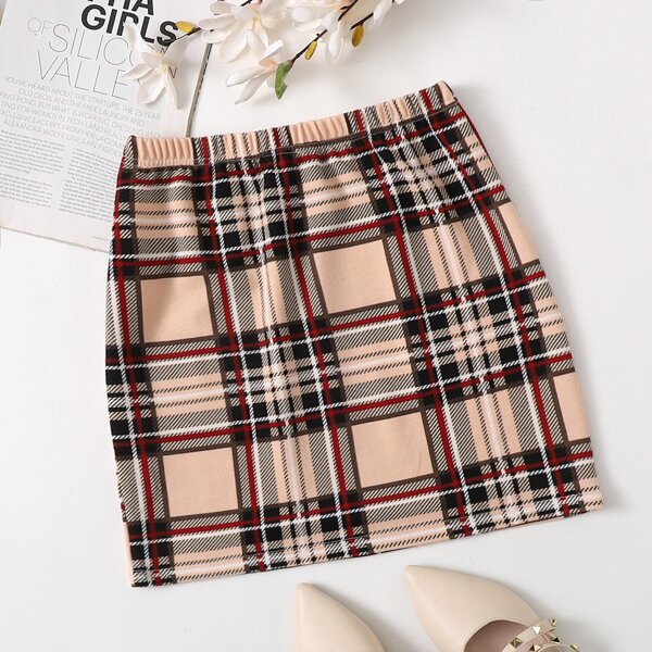 

Plaid Print Skirt, Multicolor