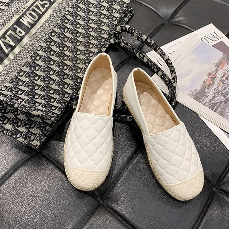 

Quilted Cap Toe Espadrille Flats, White