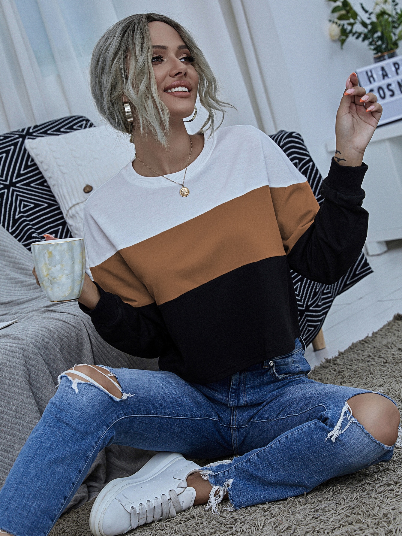 Cut And Sew Drop Shoulder Sweatshirt thumbnail