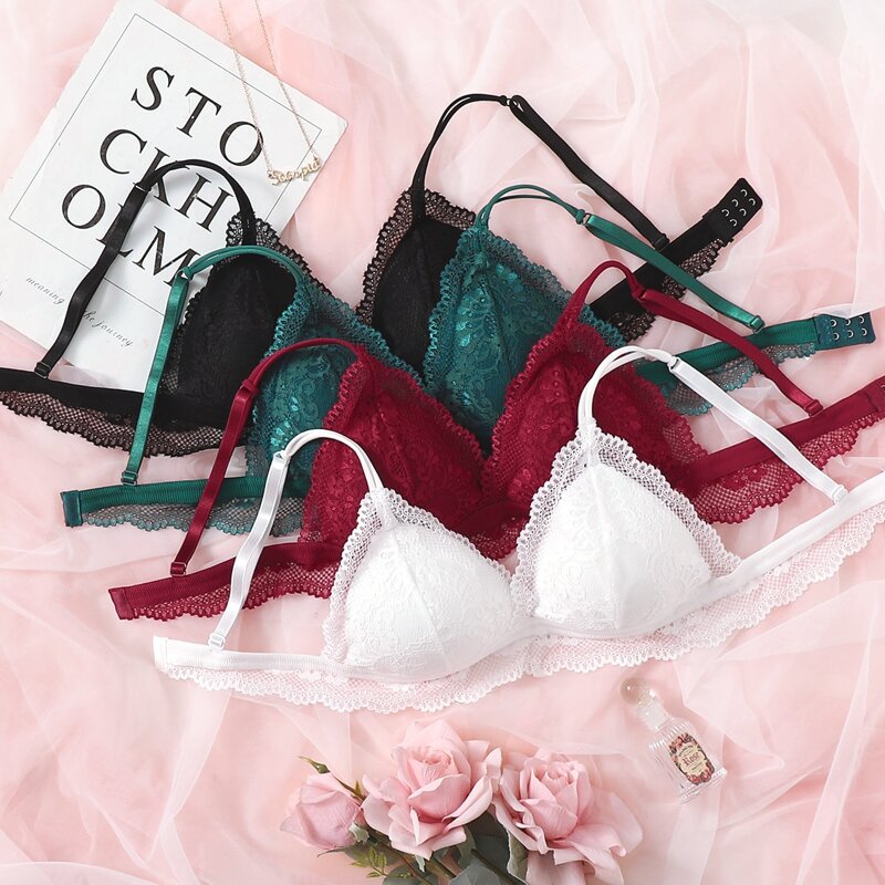 

4pack Floral Lace Bra Set, Multicolor