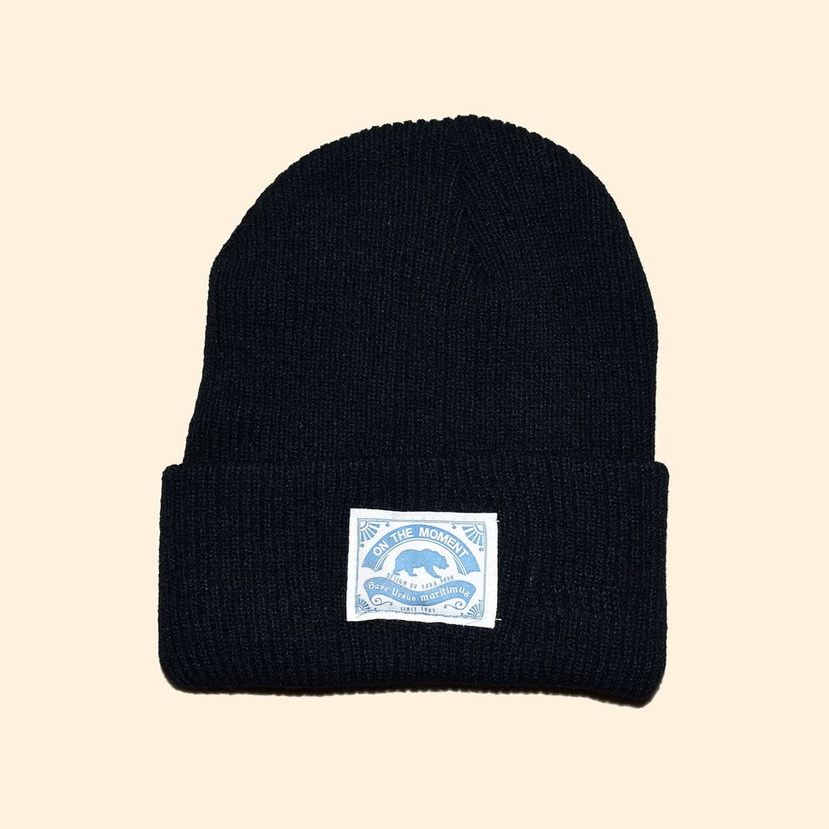 

Letter Patch Beanie, Black