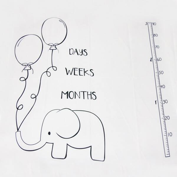 

Newborn Unisex Elephant & Letter Graphic Photography Prop, White
