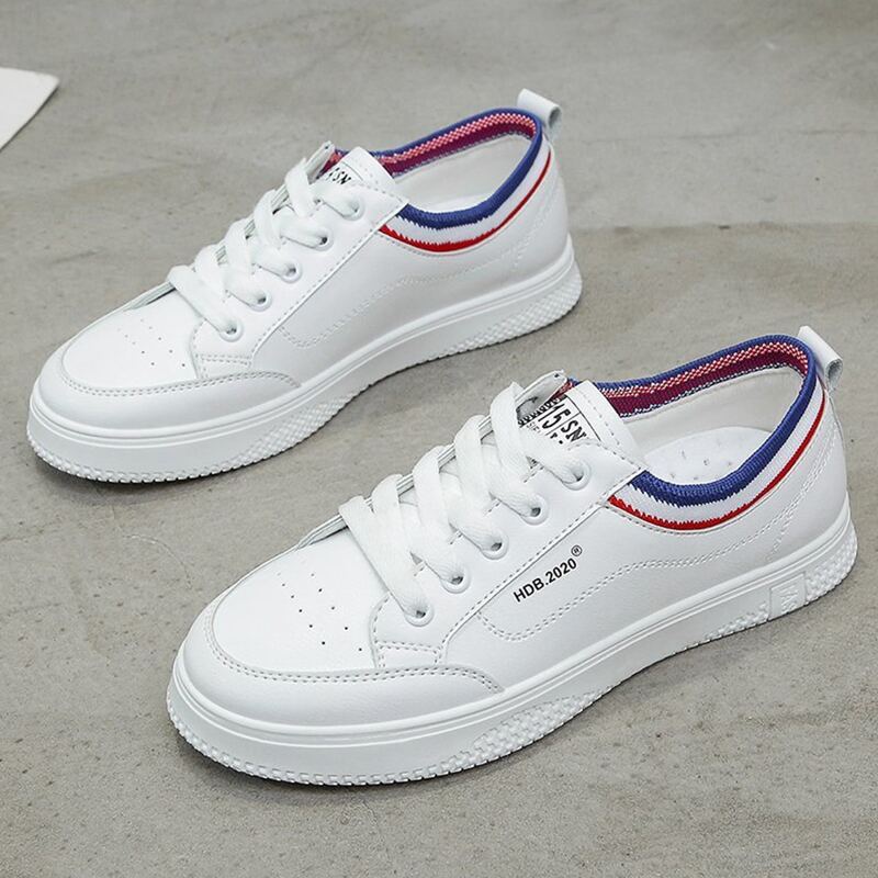 Stripe Lace-up Front Skate Sneakers, White