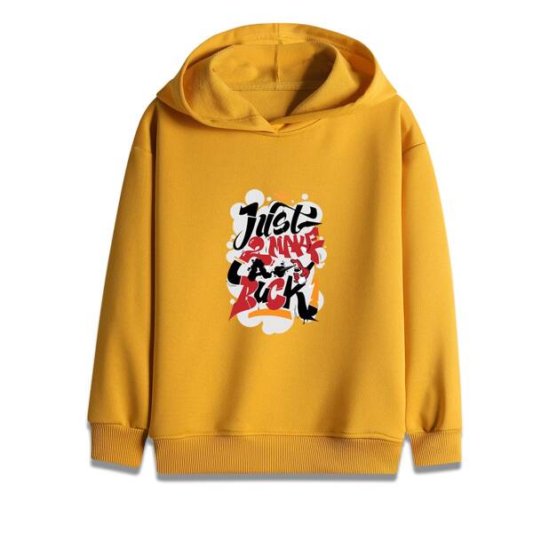 

Boys Slogan Graphic Hooded Sweatshirt, Yellow