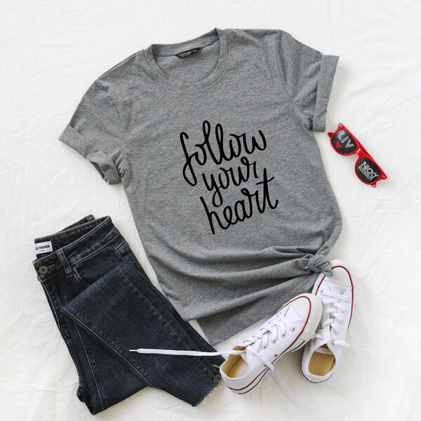 

Plus Slogan Graphic Short Sleeve Tee, Grey