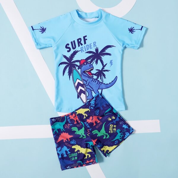 

Toddler Boys Dinosaur Print Swimsuit, Multicolor