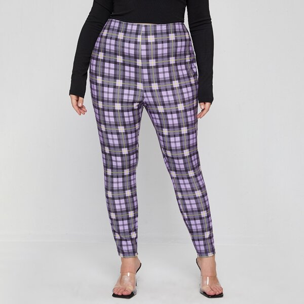 

Plus Plaid Leggings, Multicolor
