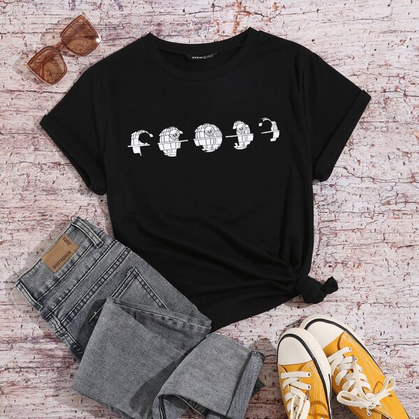 

Graphic Print Tee, Black