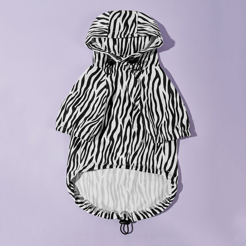

Zebra Stripe Pet Hoodie, Black and white