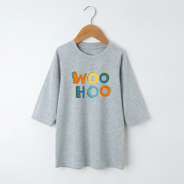 

Toddler Girls Letter Graphic Tee Dress, Grey