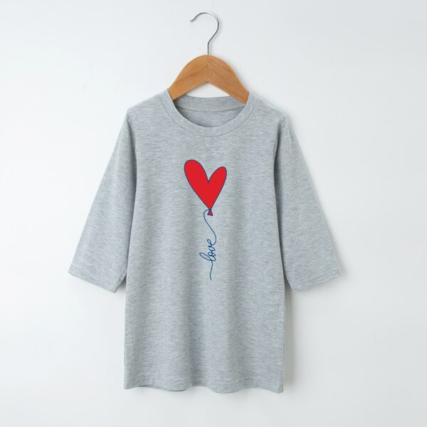 

Toddler Girls Heart & Letter Graphic Tee Dress, Grey