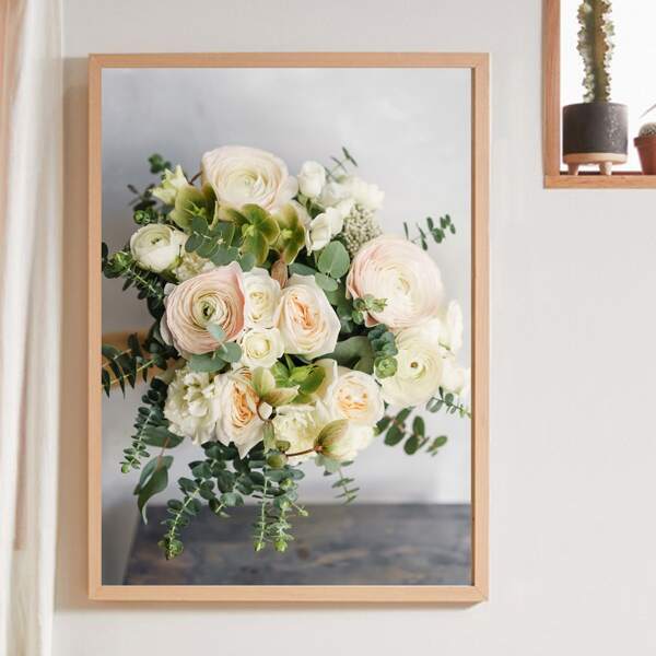 

Rose Print Wall Painting Without Frame, Multicolor