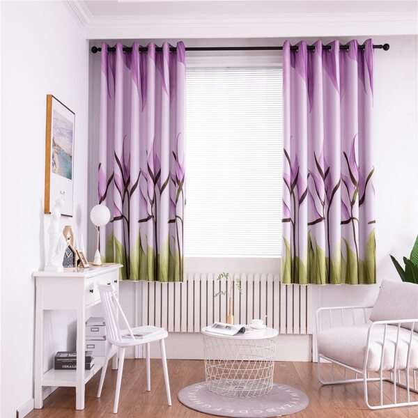 

Flower Print Single Panel Blackout Curtain, Multicolor