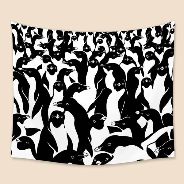 

Penguin Print Tapestry, Black and white