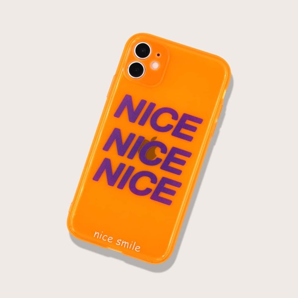 

2pcs Couple Letter Graphic Clear iPhone Case