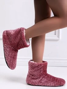 Women'S Indoor Floor Boots Home Slippers - Watermelon Pink - View 1