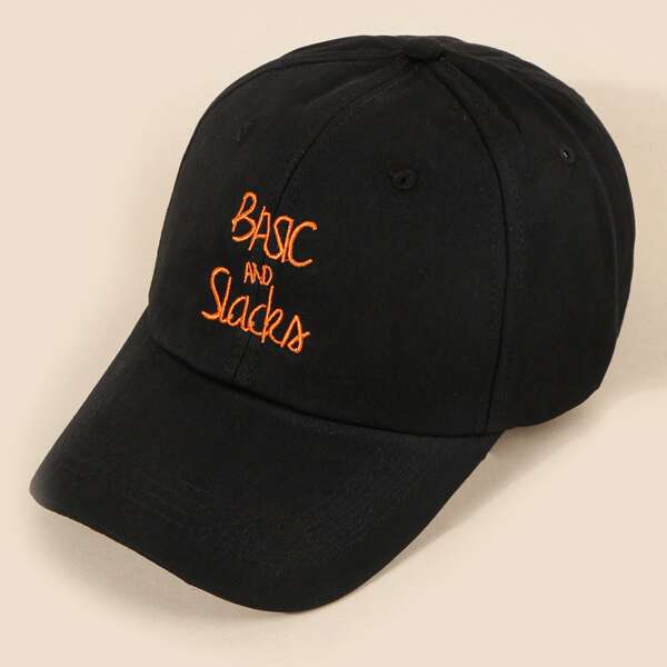 

Men Letter Embroidery Baseball Cap, Black