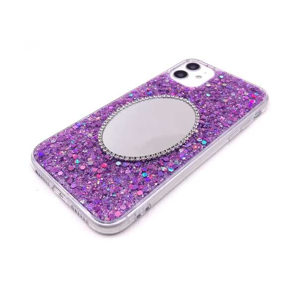 

Glitter Mirror iPhone Case, Purple