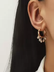 Bông tai Trang trí Tua tròn - Vàng - Xem 1