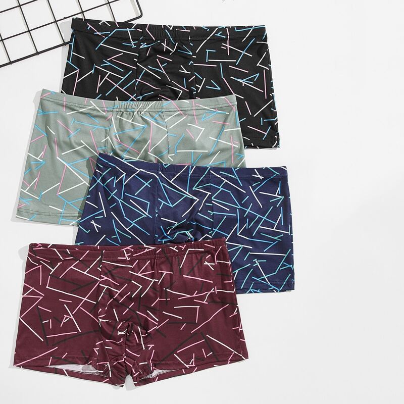 

Guys 4pcs Graphic Print Boxer Brief, Multicolor