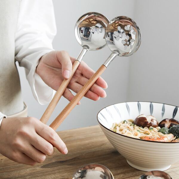

2pcs Stainless Steel Colander Spoon, Silver