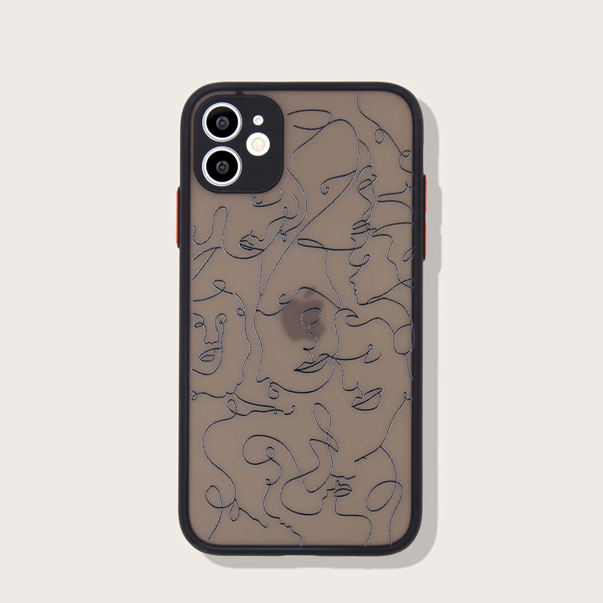 

Abstract Figure Graphic Contrast Frame iPhone Case, Black