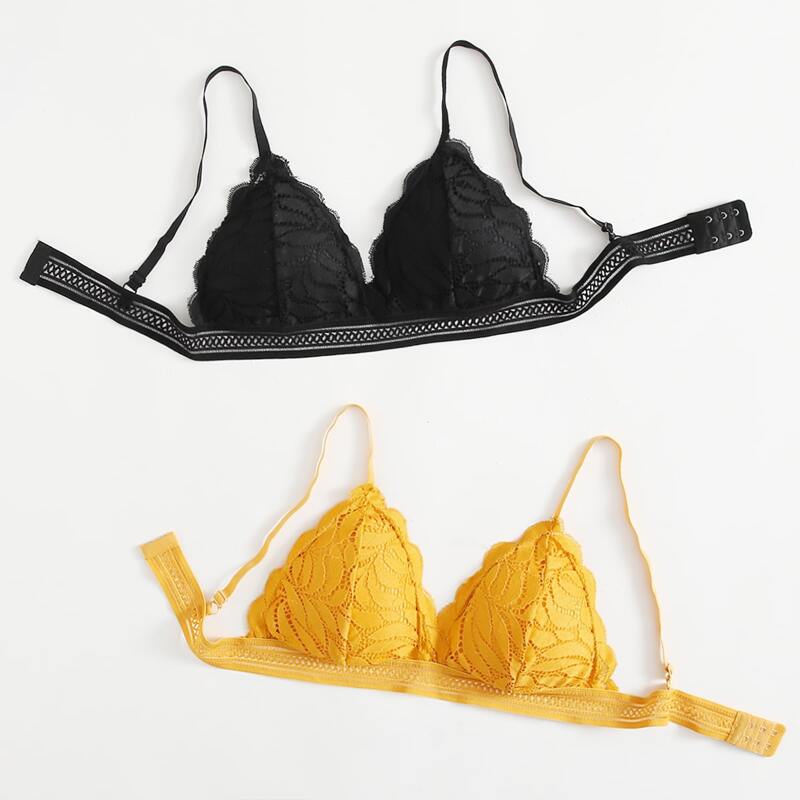 

2pack Lace Bralette Set, Multicolor