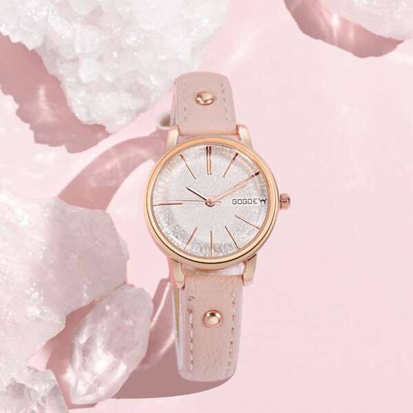 

1pc Round Pointer Quartz Watch