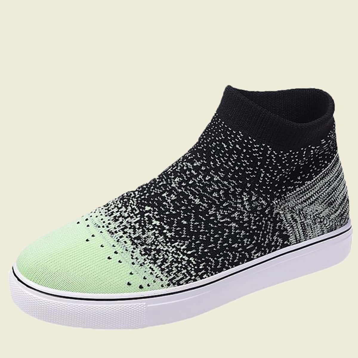 

Slip On High Top Knit Sneakers, Multicolor