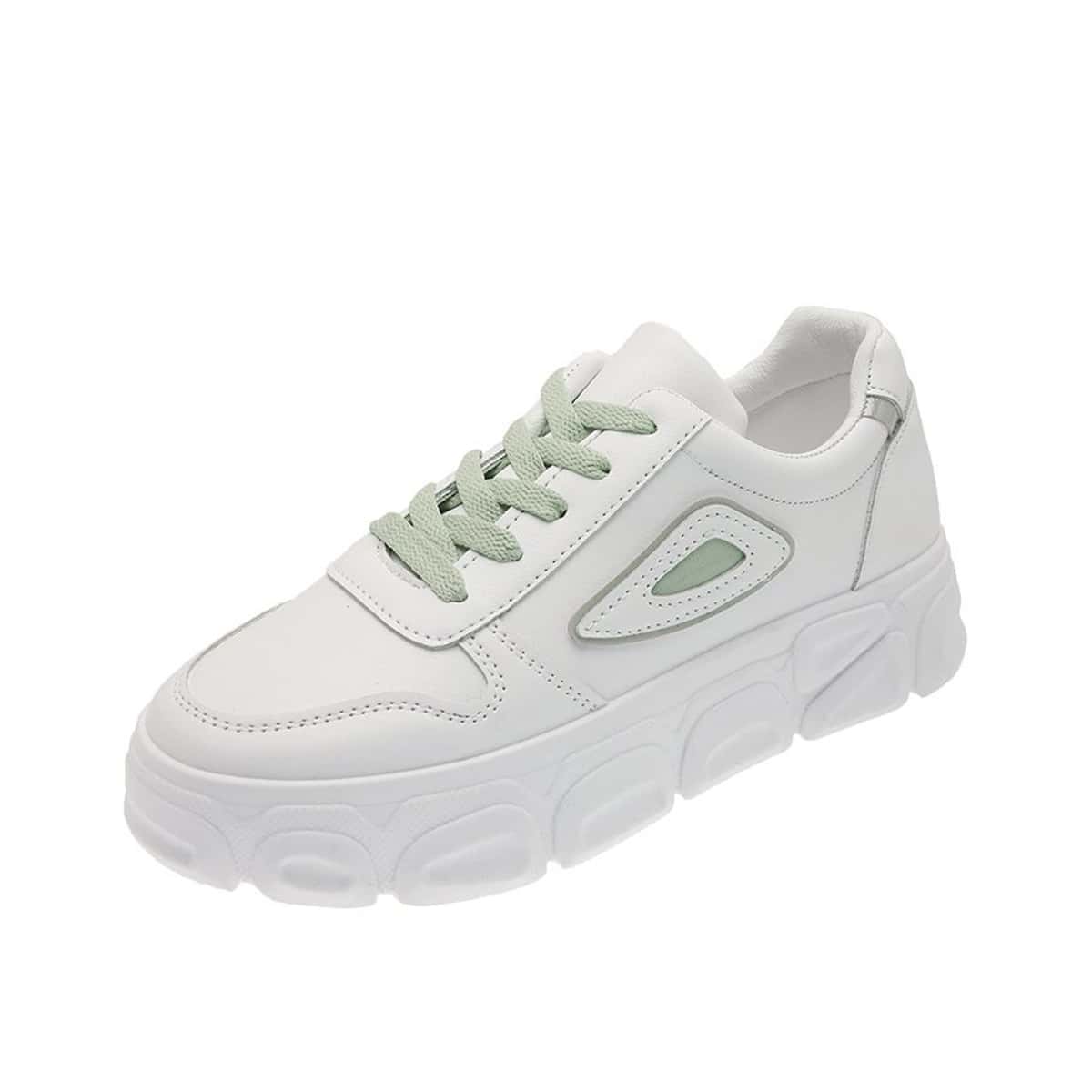 

Simple Lace-up Front Skate Shoes, White