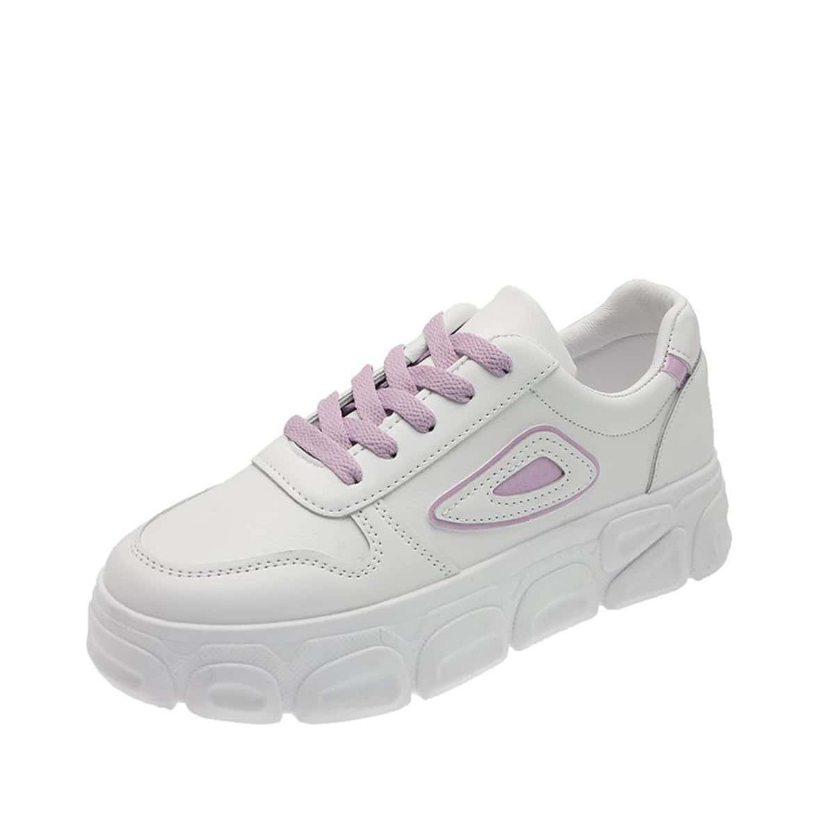 

Simple Lace-up Front Skate Shoes, White