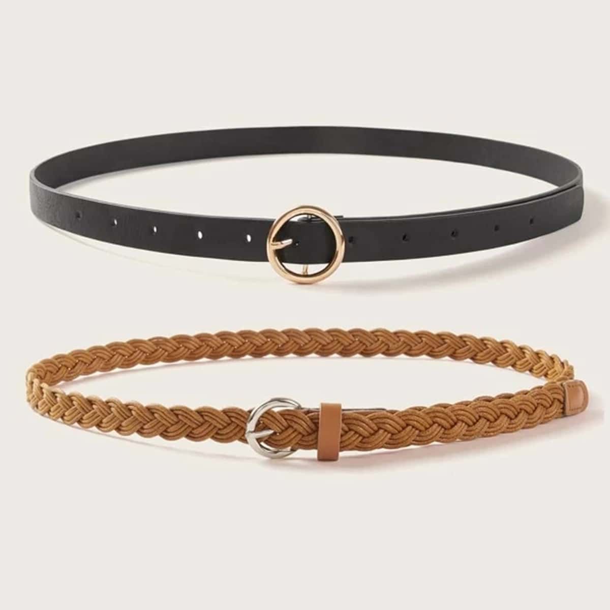 

2pcs Buckle Belt, Multicolor