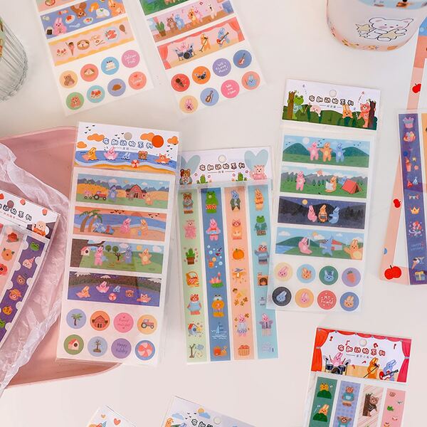 

1sheet Cartoon Graphic Random Sticker, Multicolor