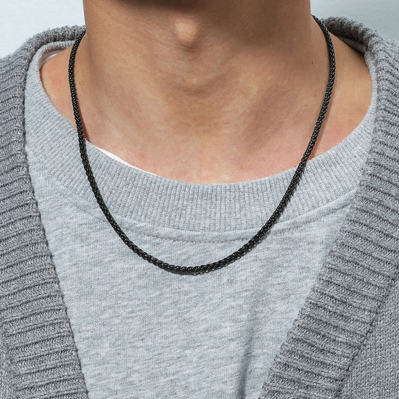 

Guys Titanium Steel Necklace, Black