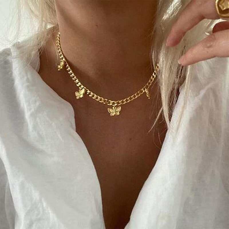 

Butterfly Chain Necklace, Gold