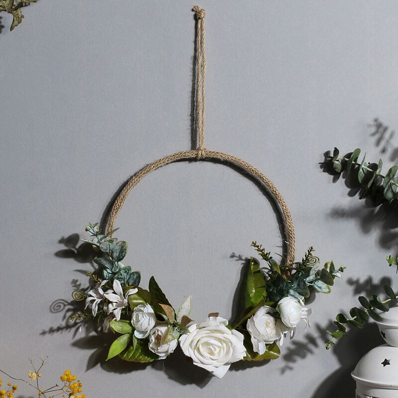 

1pc Artificial Flower Wreath Wall Hanging, Multicolor
