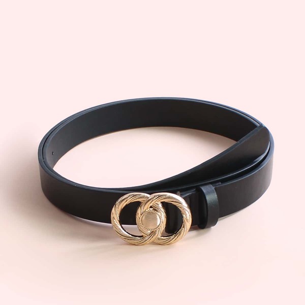 

Double O-ring Buckle Belt, Black