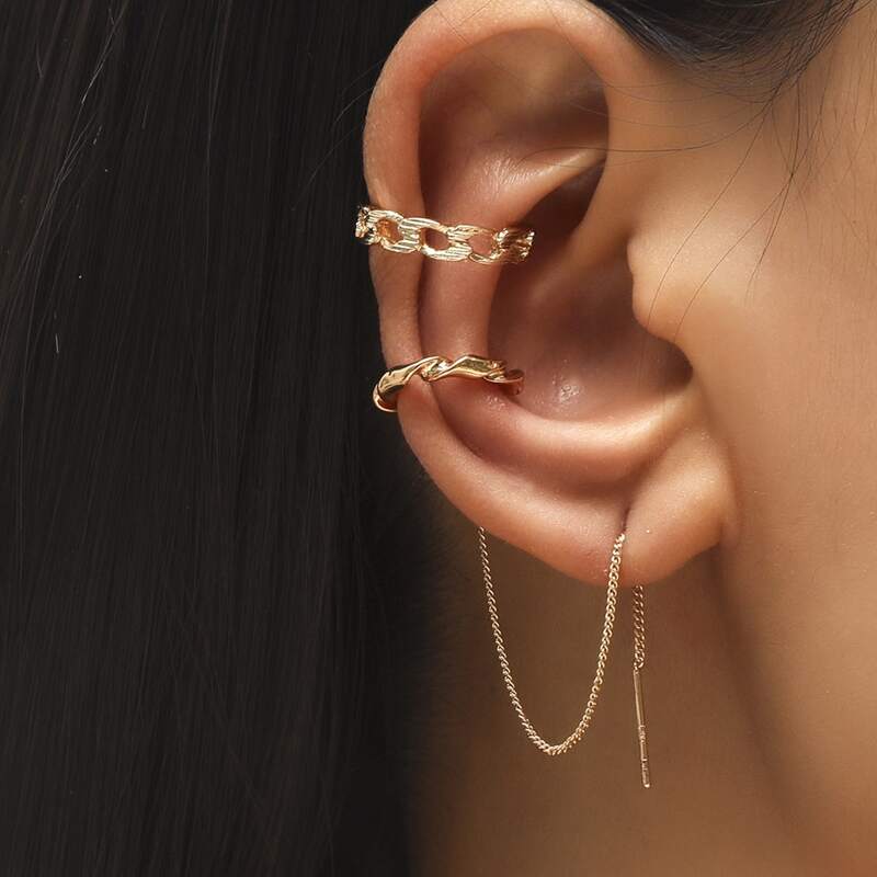 

2pcs Minimalist Ear Cuff, Gold